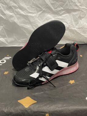 New Men’s 9 Adidas Adipower 3 Weightlift Shoe Black/White/Red Brand